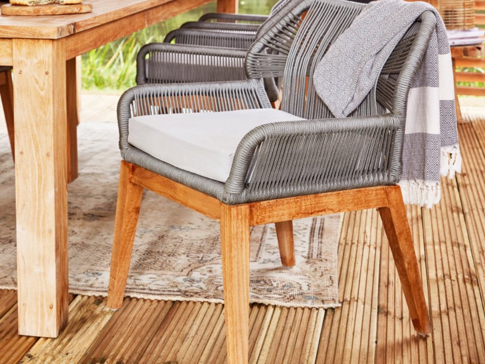 Teak stoel Granada met kussen (set van 2 stoelen)
