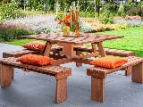 Hardhouten picknicktafel vierkant Premium, foto 3