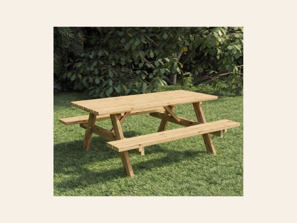 Picknicktafel excellent 220 cm vuren gedroogd, groen geïmpregneerd