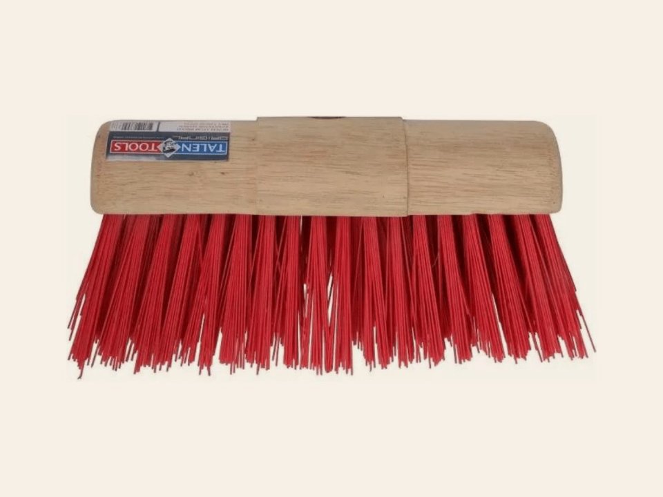 Bezem halfrond 31 cm rood