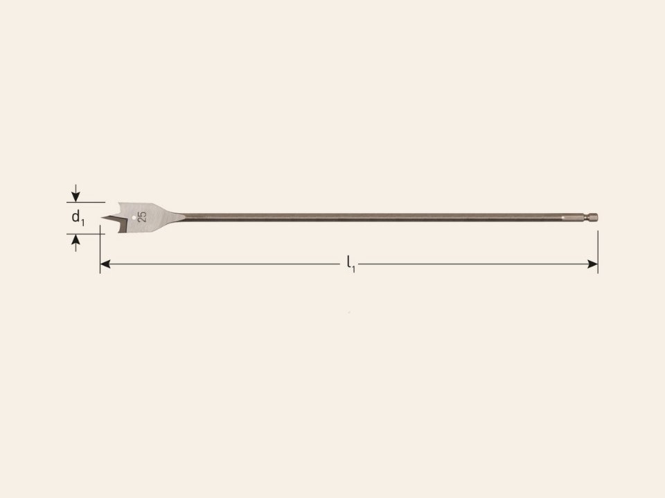 Speedboor, lang, 1/4” bit-aansluiting
