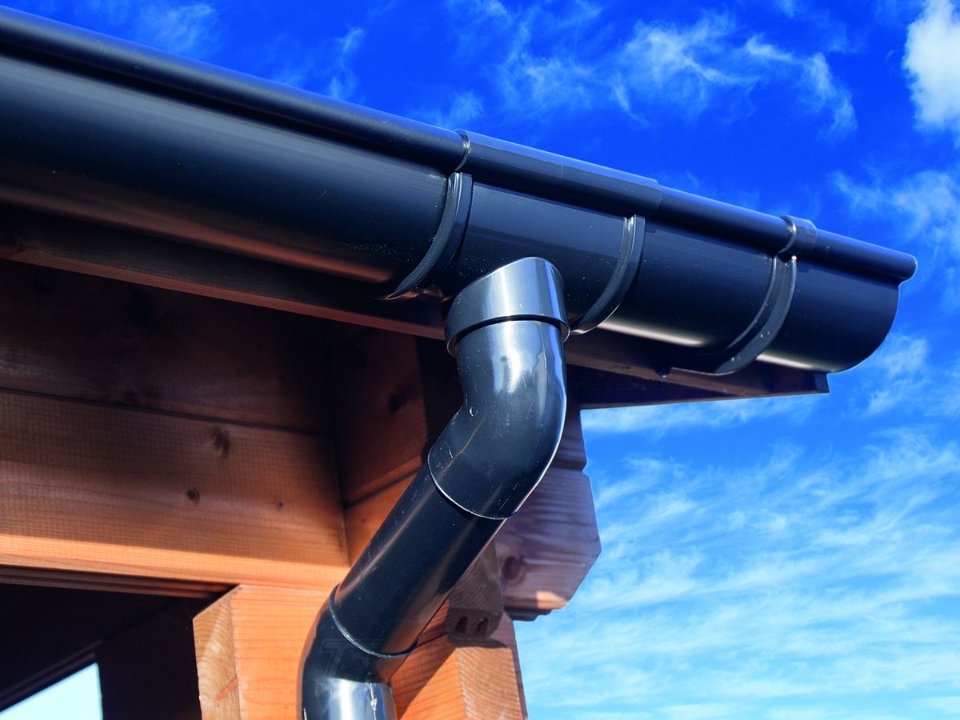 Dakgootset, kunststof, 100 mm, blokhut Jörgen