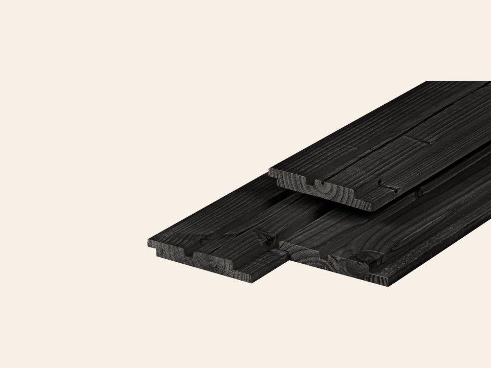 Douglas wand dubbel profiel verticaal zwart gespoten, excl. regelwerk