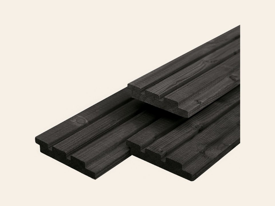 Douglas wand triple profiel verticaal zwart gespoten, incl. regelwerk